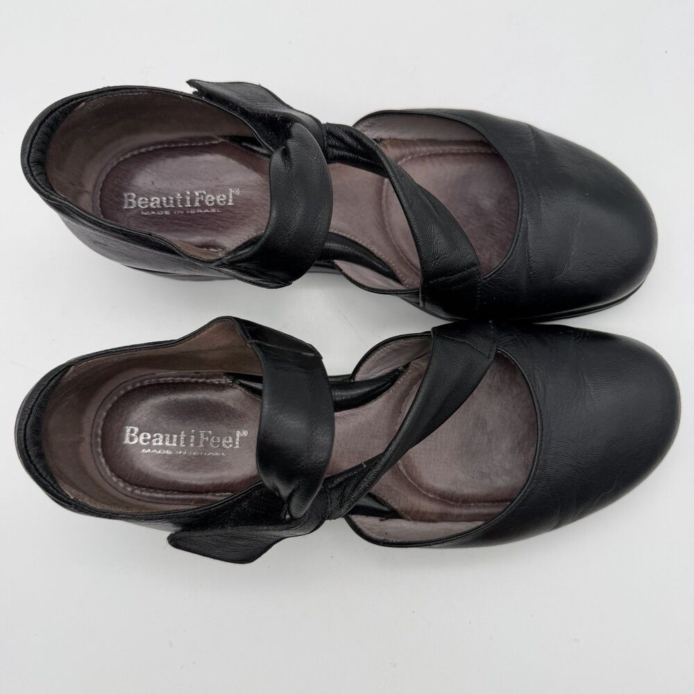 BeautiFeel Dear Black Leather Mary Jane Slip On Comfort Flats Women’s 7.5 EU 38 - Picture 7 of 13